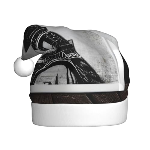 SSIMOO Pariser Kaffee Eiffelturm Erwachsene flauschige Weihnachtsmütze - festliche Dekoration Kopfbedeckung für Partys und Feiertage von SSIMOO
