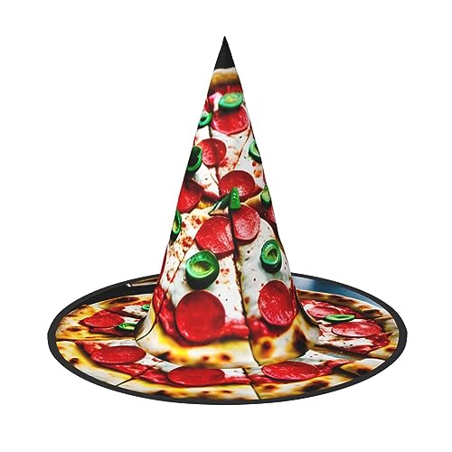 SSIMOO Pizza 3D Fashion Forward Halloween Hexenhut für Frauen - Ihr Go-to-Stück für Halloween-Kostüm-Baugruppen von SSIMOO