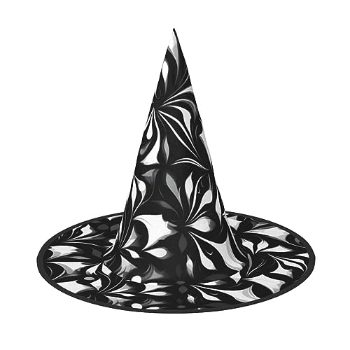 SSIMOO Schwarz-Weiß-Muster Chic Halloween Hexenhut für Frauen-ultimative Wahl für das beste Halloween-Kostümensemble von SSIMOO