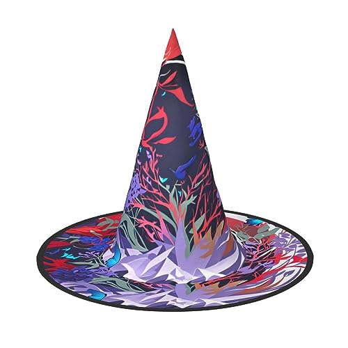 SSIMOO Violetter Schmetterlings-Hexenhut für Damen, modischer Halloween-Hexenhut für Damen, Ihr Lieblingsstück für Halloween-Kostüm-Baugruppen von SSIMOO