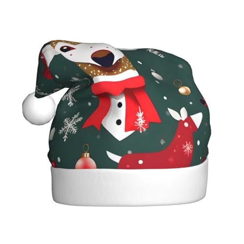 SSIMOO Weihnachtshut Hirsch Erwachsene Plüsch Weihnachtsmütze Saisonale Hut Dekorationen für festliche Partys und Feiertagsfeiern von SSIMOO