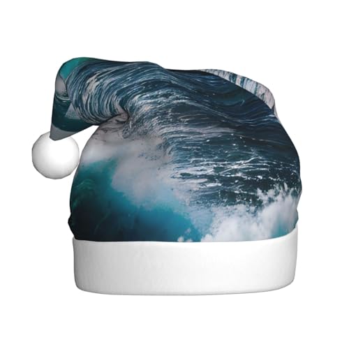 Scenic Sea Water Erwachsene Flauschige Weihnachtsmütze - festliche Dekoration Kopfbedeckung für Partys und Feiertage von SSIMOO
