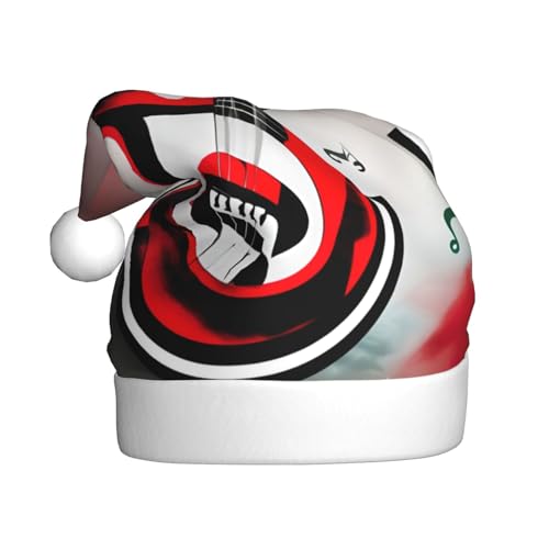 Weihnachtsmütze aus Plüsch mit Musik-Symbol für Erwachsene, festlicher Partyhut, ideales Party-Zubehör für Versammlungen von SSIMOO