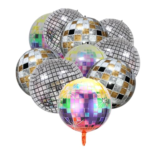 SSKHE 10 Stücke Discokugel Luftballon,Helium Ballons,22 Zoll 4D Discokugel Deko,Bunte Disco-Folienballons,Disco Party Deko Ballon für Disco-Mottoparty Geburtstag Party SSKHE 10 Stücke Discokugel Luftballon,Helium Ballons,22 Zoll 4D Discokugel Deko,Bunte Disco-Folienballons,Disco Party Deko Ballon für Disco-Mottoparty Geburtstag Party von SSKHE
