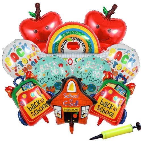 SSKHE 10 Stück Zurück zur Schule Dekorationen Set mit Luftpumpe, Klassenzimmer Zubehör für Rücken zu Schulen Party Erster Tag Dekoration, für Schule/Zuhause/Garten/Zurück zur Schule Parteien SSKHE 10 Stück Zurück zur Schule Dekorationen Set mit Luftpumpe, Klassenzimmer Zubehör für Rücken zu Schulen Party Erster Tag Dekoration, für Schule/Zuhause/Garten/Zurück zur Schule Parteien von SSKHE