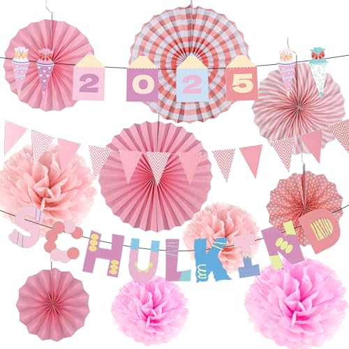SSKHE 13 Pcs Einschulung Deko Set - Schulanfang Deko mit Dreiecksfahnen, Grußfahnen, Fächerdekoration & Filzballen, für 2025 Einschulung, Nutzung zu Hause/Party/Restaurant/Garten SSKHE 13 Pcs Einschulung Deko Set - Schulanfang Deko mit Dreiecksfahnen, Grußfahnen, Fächerdekoration & Filzballen, für 2025 Einschulung, Nutzung zu Hause/Party/Restaurant/Garten von SSKHE