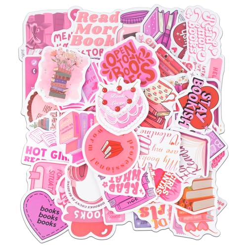 SSKHE Bookish Aufkleber, niedliche rosa Aufkleber, wasserdichte Vinyl-Buchtok-Aufkleber von SSKHE
