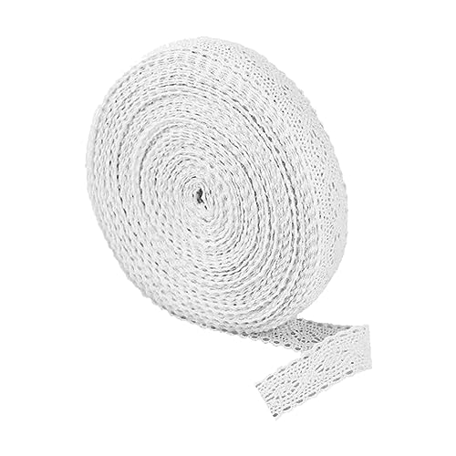 SSRDFU spitzenband - 1 pcs Spitzenband Weiß Vintage, Baumwolle Spitze Borten Band Dekoband Meterware Rolle für Hochzeit Basteln Deko, Spitzenborte zum Nähen (15M x 2 cm) von SSRDFU
