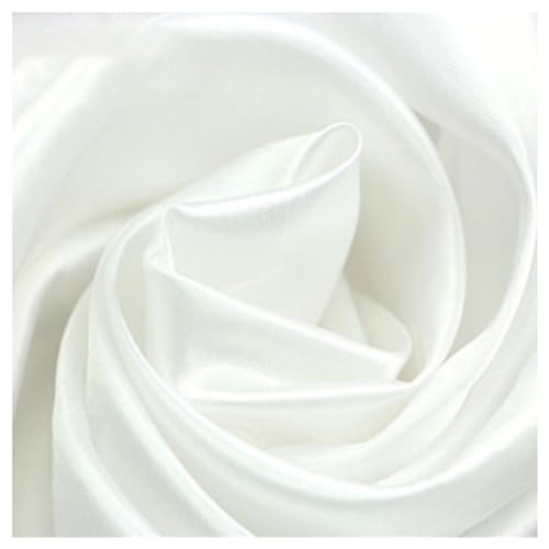 SSWZHANG 150cm Breit Satin Stoff Weiß Bastelstoff Deko-Stoff Glänzend zum Nähen, Kleidung, Vorhänge, Karneval Tischdecke, Hochzeit Dekoration(Size:1.5x1m,Color:Reinweiß) von SSWZHANG