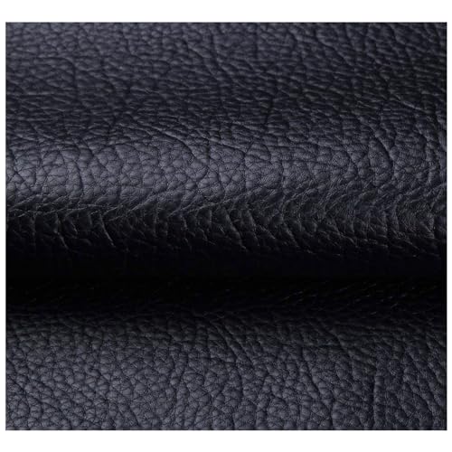 SSWZHANG Wasserdicht Kunstleder Stoff Schwarz 140cm Breiter Lederimitat Texturiert Lederstoff Polsterstoff Bezugsstoff für Möbel, Sofa, Autositze, Dekoration(Size:140x100cm,Color:Schwarz) von SSWZHANG