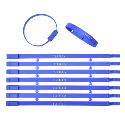 1000 Stück Kunststoff-Manipulationssiegel, nummerierte Sicherheits-Versandanhänger, schlanke Form, Behälterbinder, festes Einwegschloss für Anhänger, LKW-Kabel (blau) von SSsealtag