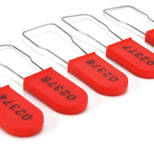 Kunststoff-Vorhängeschlösser, Sicherheitssiegel, Metalldraht, Einweg, Manipulationsschutz, nummeriert, 50 Stück, Rot Kunststoff-Vorhängeschlösser, Sicherheitssiegel, Metalldraht, Einweg, Manipulationsschutz, nummeriert, 50 Stück, Rot von SSsealtag