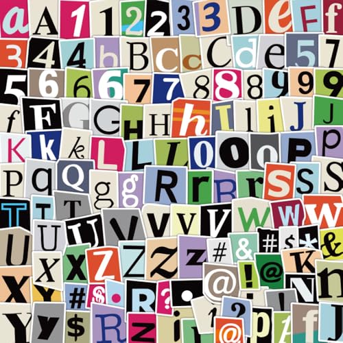 SSyang 200 Stück Scrapbooking Zubehör, Zahl Scrapbook Stickers, Buchstabe Mädchen Scrapbook Zubehör Set, Journaling Zubehör, Symbol Scrapbooking, Retro-Stil, für Notizbücher, Fotoalben von SSyang