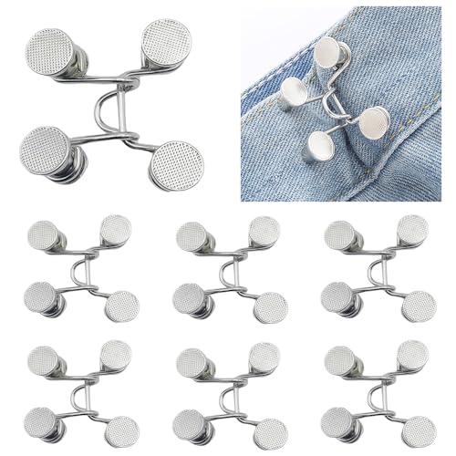 SSyang 8 Stück Hosenbund Enger Machen, Hosen Enger Machen Clip, Hosenknopf zum Enger Machen, Bundre Gürtel Ersatz, Verstellbaren, Jeans Knopf, Waist Clip für Jeans, Hosen, Röcke von SSyang