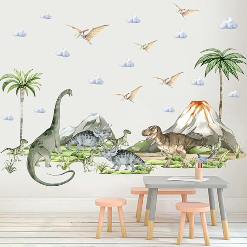 SSyang Groß XXL Wandtattoo Dinosaurier, Dino Wandtattoo Kinderzimmer, Wandtattoos Kinderzimmer Junge, Klebe Wand Dino Landschaft Jungen, Pflanzen Vulkan Wandsticker, für Jungenschlafzimmer SSyang Groß XXL Wandtattoo Dinosaurier, Dino Wandtattoo Kinderzimmer, Wandtattoos Kinderzimmer Junge, Klebe Wand Dino Landschaft Jungen, Pflanzen Vulkan Wandsticker, für Jungenschlafzimmer von SSyang