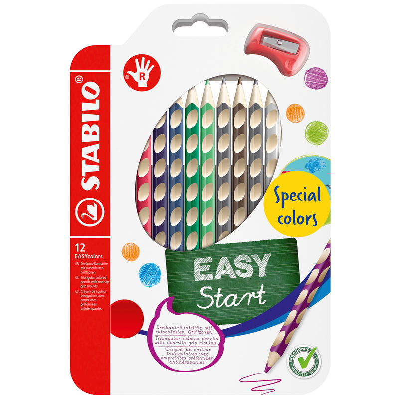 Buntstift Stabilo® Easycolors R 12Er-Pack Mit Spitzer von STABILO®