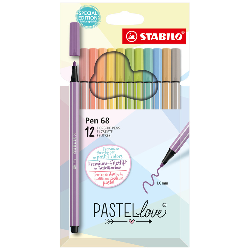 Filzstift Stabilo® Pen 68 Pastellove Set 12Er-Pack von STABILO®