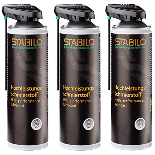 3x Stabilo Hochleistungsschmierstoff 500ml | Kriechöl | Ölspray | Schmiermittel | Haftschmierstoff | Schmierstoff | Haftschmierspray | 3 Stück von Stabilo Befestigungstechnik