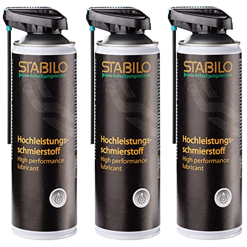 3x Hochleistungsschmierstoff HLS 500ml | Kriechöl | Ölspray | Schmiermittel | Haftschmierstoff | Schmierstoff | Haftschmierspray | 3 Stück von Stabilo Befestigungstechnik