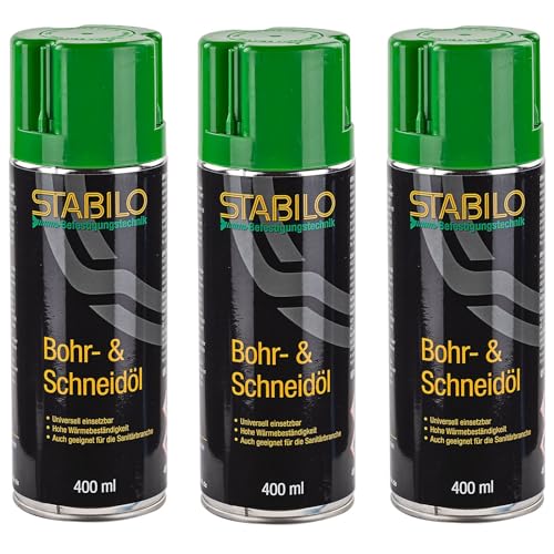 3x Schneidöl Bohröl 400ml | Ölspray | Schmiermittel | Schmierstoff | 3 Stück von Stabilo Befestigungstechnik