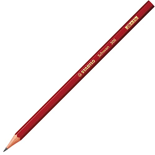 Bleistift - STABILO Schwan in rot - Einzelstift - Härtegrad 2B von STABILO