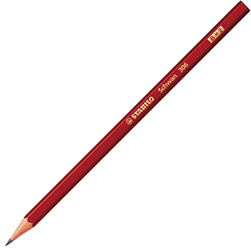 Bleistift - STABILO Schwan in rot - Einzelstift - Härtegrad B von STABILO