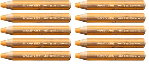 Buntstift, Wasserfarbe & Wachsmalkreide - STABILO woody 3 in 1 - 2x 5er Pack - gold von STABILO