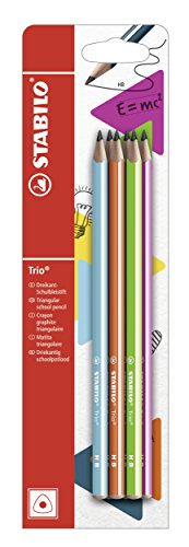 Dreikant-Schulbleistift - STABILO Trio Bleistift in 6 verschiedenen Farben - Härtegrad HB - 6er Pack von STABILO