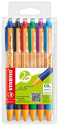 STABILO - Druck-Kugelschreiber - pointball - 6er Pack - mit 6 verschiedenen Farben STABILO - Druck-Kugelschreiber - pointball - 6er Pack - mit 6 verschiedenen Farben von STABILO
