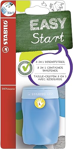 Ergonomischer Dosen-Spitzer für Linkshänder - STABILO EASYsharpener - 3 in 1 - blau von STABILO