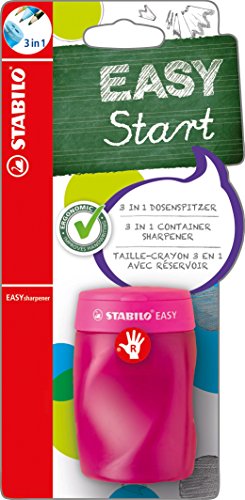 Ergonomischer Dosen-Spitzer für Rechtshänder - STABILO EASYsharpener - 3 in 1 - pink von STABILO