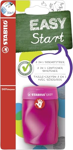 Ergonomischer Dosen-Spitzer für Rechtshänder - STABILO EASYsharpener - 3 in 1 - pink von STABILO