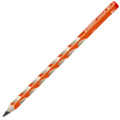 Ergonomischer Dreikant-Bleistift für Rechtshänder - STABILO EASYgraph in orange - Einzelstift - Härtegrad HB von STABILO