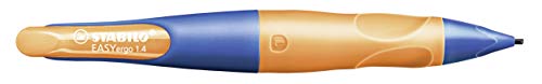 STABILO - Ergonomischer Druck-Bleistift für Linkshänder - EASYergo 1.4 in ultramarinblau/neonorange - Einzelstift - inkl. 3 dünner Minen - Härtegrad HB von STABILO