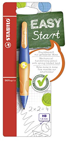 STABILO - Ergonomischer Druck-Bleistift für Linkshänder - EASYergo 1.4 in ultramarinblau/neonorange - Einzelstift - inklusive 3 dünner Minen - Härtegrad HB STABILO - Ergonomischer Druck-Bleistift für Linkshänder - EASYergo 1.4 in ultramarinblau/neonorange - Einzelstift - inklusive 3 dünner Minen - Härtegrad HB von STABILO