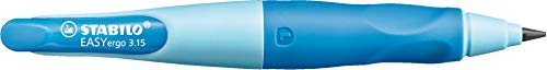 Ergonomischer Druck-Bleistift für Linkshänder - STABILO EASYergo 3.15 in hellblau/dunkelblau - inkl. 1 dicken Mine - Härtegrad HB & Spitzer von STABILO