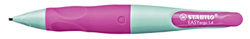 Ergonomischer Druck-Bleistift für Rechtshänder - STABILO EASYergo 1.4 in türkis/neonpink - inkl. 3 dünner Minen - Härtegrad HB von STABILO