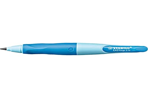 Ergonomischer Druck-Bleistift für Rechtshänder - STABILO EASYergo 3.15 in hellblau/dunkelblau - inkl. 1 dicken Mine - Härtegrad HB & Spitzer von STABILO