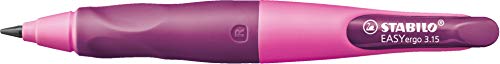 Ergonomischer Druck-Bleistift für Rechtshänder - STABILO EASYergo 3.15 in pink/lila - inkl. 1 dicken Mine - Härtegrad HB & Spitzer von STABILO