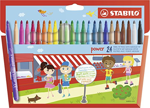 Filzstift - STABILO power - 24er Pack - mit 24 verschiedenen Farben von STABILO