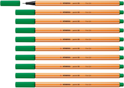 Fineliner - STABILO point 88 - 10er Pack - grün von STABILO