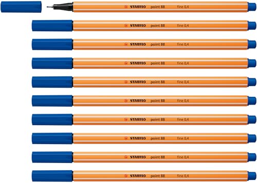 Fineliner - STABILO point 88 - 10er Pack - mittelblau von STABILO