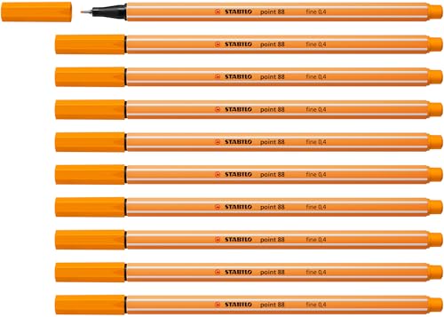 Fineliner - STABILO point 88 - 10er Pack - orange von STABILO