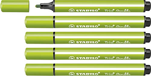 STABILO - Gefederter Dreikant-Filzstift - Trio Scribbi - 5er Pack - hellgrün STABILO - Gefederter Dreikant-Filzstift - Trio Scribbi - 5er Pack - hellgrün von STABILO