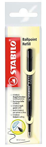 STABILO SMARTball COM4ball EasyBall - Kugelschreiber Nachfüllpatrone - Schwarz (Parker Stift passend) von STABILO