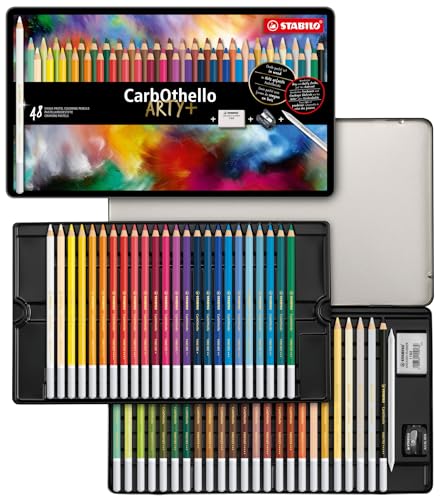 STABILO - Pastellkreidestift - CarbOthello - ARTY+ - 48er Metalletui - mit 48 verschiedenen Farben von STABILO