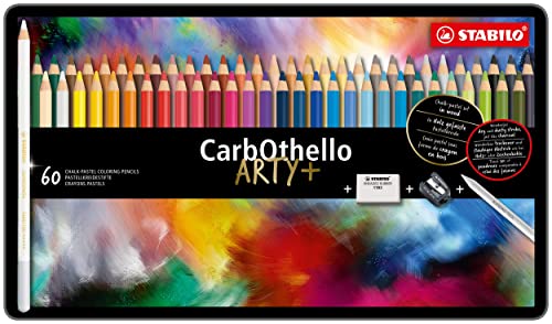 Pastellkreidestift - STABILO CarbOthello - ARTY+ - 60er Metalletui - mit 60 verschiedenen Farben von STABILO