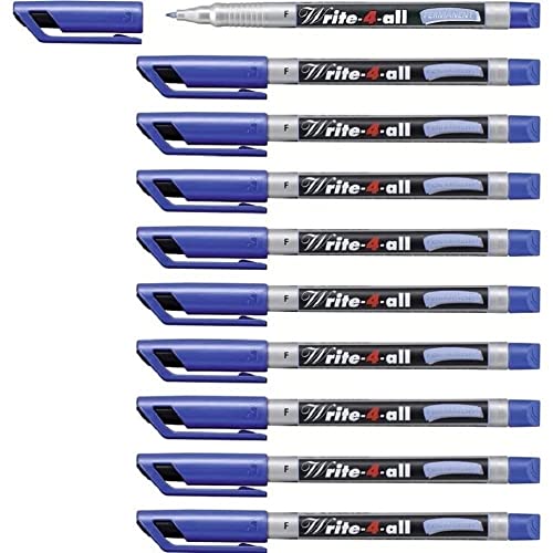 Permanent-Marker - STABILO Write-4-all - fein - 10er Pack - blau von STABILO