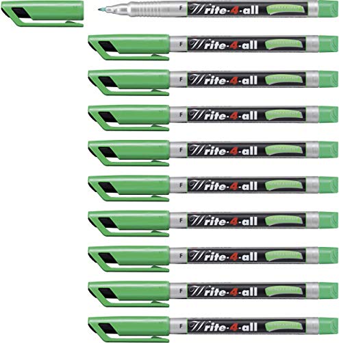 Permanent-Marker - STABILO Write-4-all - fein - 10er Pack - grün von STABILO