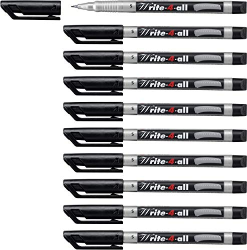 Permanent-Marker - STABILO Write-4-all - fein - 10er Pack - schwarz von STABILO